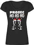 Weihnachten Geschenke Christmas Bekleidung - Prosec Ho Ho Ho Proseccoglas Sterne - 3XL -...