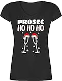 Weihnachten Geschenke Christmas Bekleidung - Prosec Ho Ho Ho Proseccoglas Sterne - 3XL -...