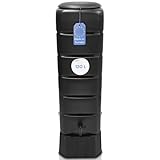 YourCasa Regentonne [Tower] 120L mit Standfuss, Deckel & Wasserhahn - Regenfass...