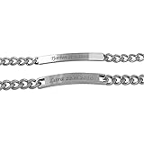 Hanessa Pärchen Armband mit Gravur 2 Stück Silber 20 cm und 21 cm - Armband...
