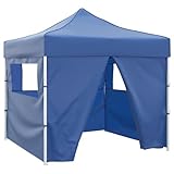 Faltzelt mit 4 Wänden 3 x 3 m Blau, Xichuzi Pavillon, Faltpavillon, Canopy,...