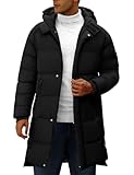 CMTOP Winterjacke Herren Warme Quilted Steppjacke Lang Hooded Einfarbig Wintermantel...