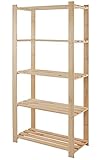 MODO24 Holzregal Keller- Lager- Küchenregal Ständer H. 150-220cm Serie B (B-24:HxBxT:...