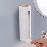 FemKey Wattepads Aufbewahrung, Wandmontage Wattepads Spender mit Deckel aus Holz,...