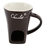 Schokoladenfondue -Tasse, Keramikbutterwärmertopf mit Gabel, Ideal für Küche, Partys,...