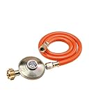 CFH Gasdruckregler Propan Gasflasche mit 80 cm Gasschlauch DRS 452 - Gasdruckregler 50...
