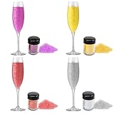12g Essbarer Glitzer Set,Glitzer Essbar,4 Farben Glitzerpulver für Getränke,Edible...