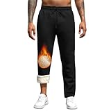 TMEOG Thermo Jogginghose Herren Baumwolle Sweatpants Warme Winterhose...