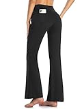 MOVE BEYOND Butterweiche Damen Bootcut Yogahose mit 4 Taschen Bauchkontrolle...