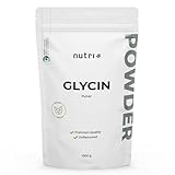 Nutri + Glycin Pulver vegan 1 kg hochdosiert - Glycine Powder - Aminosäure ohne...
