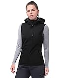 33,000ft Damen Softshell Westen mit Abnehmbare Kapuze Fleece Gefütterte Ärmellose Jacke...