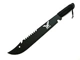 KOSxBO® Bolo Machete Messer mit Sägerücken und Kunststoffscheide o....