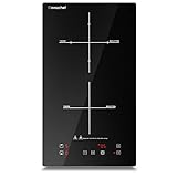 AMZCHEF Induktionskochfeld 2 Platten, Domino doppel Induktionskochplatte Einbau...