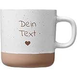 Dein Wunschtext als Gravur auf einer weißen Keramik Tasse mit 360ml -...