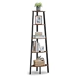 VASAGLE Eckregal, Bücherregal mit 5 Ebenen, Leiterregal, Aufbewahrungsregal,...