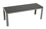 DEGAMO Gartenbank Hockerbank Sorano 2-sitzer 120cm, Gestell Aluminium Silbergrau,...