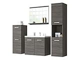 Badmöbel Set Maja mit Waschbecken und Siphon, Modernes Badezimmer, Komplett, Spiegel,...