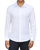siliteelon Hemd Herren Langarm Bügelfrei Weiss Hemden Herren Weißes Regular Fit Business...