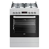 Beko FSM62320DWS b300 freistehender Herd mit Gas-Kochfeld, 72 Liter Backofenvolumen, 60...