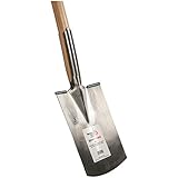 SHW-FIRE Gärtnerspaten für Harte Böden - Trittkante, 95cm Stiel mit T-Griff - robust...