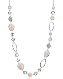 Bulinlin Silber Perplen Lang Kette für Damen Boho Statement Chain Halskette...