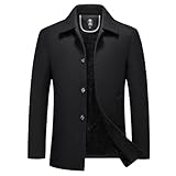 KUDORO Herren Wintermantel Wolle Kurzmantel Herren Wollmantel Winterjacke Slim Fit für...