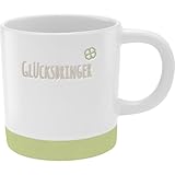 GRUSS & CO Tasse mit Gravur 'Glücksbringer' | Steinzeug, 40 cl, mehrfarbig | Geschenk...