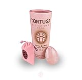 TORTUGA MEDITATION & YOGA - Yoni Ei Natürlichem Rosenquarz, perforiert, Größe M (40x 26...