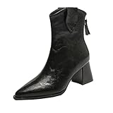 OBiQuzz Stiefeletten Damen Mit Absatz - Cowboystiefel Damen Kunstleder Damenstiefel...