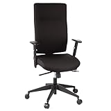 hjh OFFICE 608500 Profi Bürodrehstuhl PRO-TEC 300 Stoff Schwarz Bürosessel ergonomisch,...
