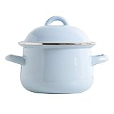 IEOWY Milchtopf Emaille Suppentöpfe mit Deckel Küche Kochen Milch Suppentopf Brei...