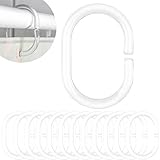 Duschvorhang Ringe, 12 Stück, in Transparent, Ø 4,6 x 2,9 cm innen, für...