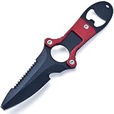 JPCRMOV Tauchermesser mit gezackter Klinge und Nylonscheide, Beinschlaufe,...