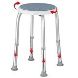 360°Drehbarer Duschhocker Höhenverstellbar Anti-Rutsch Badhocker,Belastung 136kg...