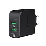 RAMPOW USB Netzteil 39W, USB Schnellladegerät, USB Ladegerät Quick Charge 3.0 2-Port...