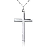 Flyow 925 Sterling Silber klassische Simpel Kreuz Kette Anhänger Schmuck...