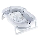 moovkee. Baby Badewanne Faltbar mit Thermometer und Badekissen - Faltbare Badewanne Baby...