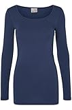 VERO MODA Damen Vmmaxi My Soft Long U-neck Noos' Langarmshirt, Blau (Black Iris), L EU