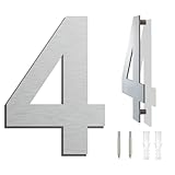 Edelstahl Hausnummer - Wetterfest und Pflegeleicht - Metallic Mattes Silber Finish -...