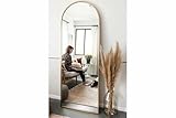 Glasplatte24 Ovaler Standspiegel | 180×60 cm | Gold