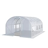 TOOLPORT Foliengewächshaus Gewächshaus 3x4m stabil & langlebig mit Fenster - reißfeste...