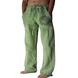 Puimentiua Leinenhose Herren,Lang Leichte Sommerhose,Loose Fit Freizeithose,Baumwollehosen...