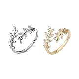 TOFBS 2 Stück 925 Sterling Silber Ringe Set für Frauen Mädchen Verstellbare Offene...
