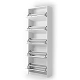 Vicco Schuhschrank Luca, Weiß, 59 x 169 cm 5 Fächer