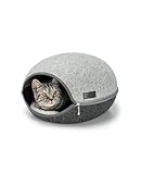 lionto Katzenhöhle aus Filz Katzenbett Kuschelhöhle mit Reißverschluss Katzennest mit...