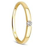 Orovi – Gold Ring aus 8 Karat Gelbgold (333) mit 0.05 Ct Diamant –...