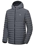 Little Donkey Andy Herren warme wasserdichte Pufferjacke mit Kapuze Winddichter...