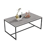 FATIVO Couchtisch Modern Grau Metallgestell: Marmor Quadratisch Skandinavisch Kaffeetisch...