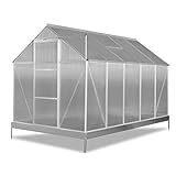 Fuxtec Aluminium Gewächshaus FX-GWH159 5,89m2 mit Fundament – 310x190x205cm –...