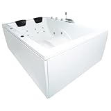 Basera® BASIC Indoor Whirlpool Badewanne XXL Wave für 2 Personen mit 16...